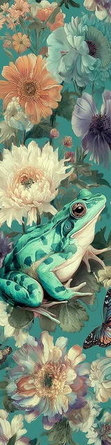 Free printable frog bookmark featuring pale teal frog bookmark